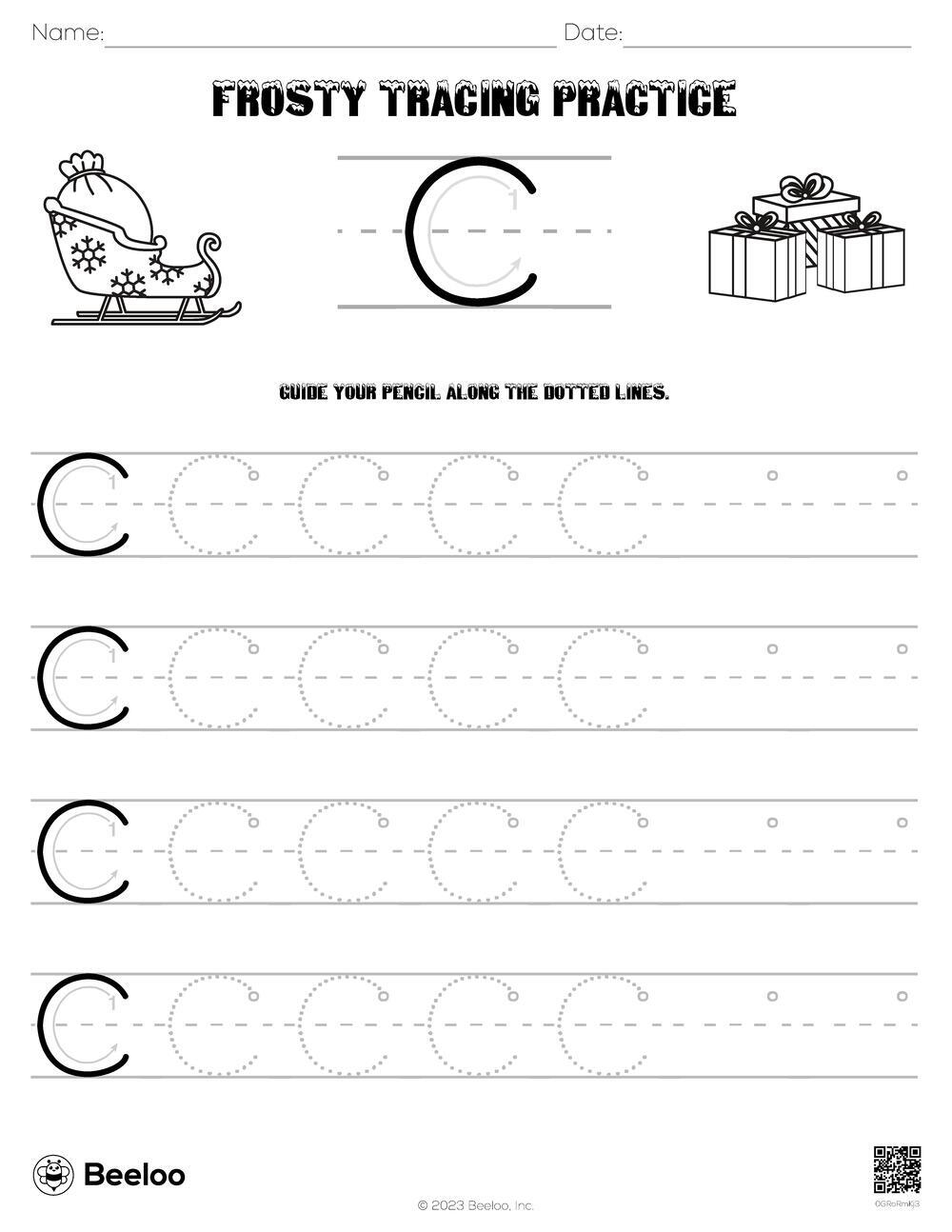 Christmas themed Word Tracing Worksheets Beeloo Printable Crafts And Activities For Kids