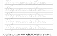 Custom Cursive Name Handwriting Practice Sheet Editable Tracing Worksheet Personalized Writing Skills Printable Learn To Trace And Write Etsy
