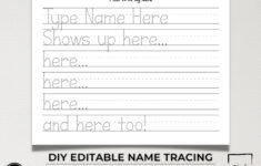 Custom Name Tracing Sheet Handwriting Practice Name Writing Name Worksheet Editable Name Tracing Name Trace Worksheet Printable DIY Etsy