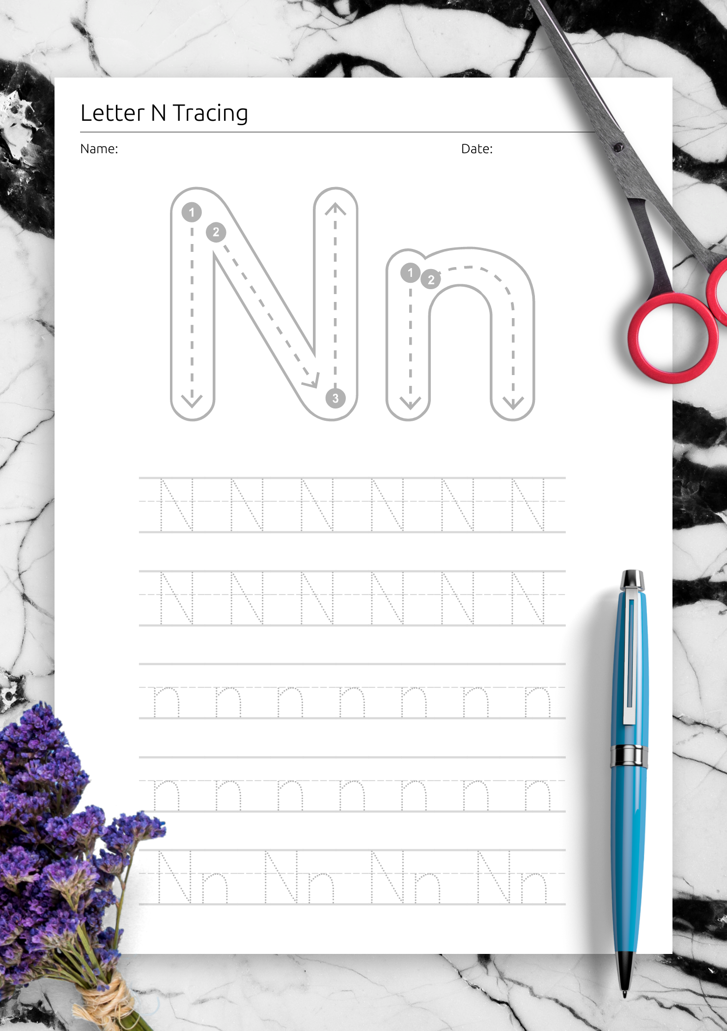 Download Letter N Worksheets For Kids Printable PDF