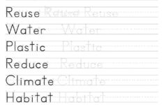 Earth Day themed Word Tracing Worksheets Beeloo Printable Crafts And Activities For Kids