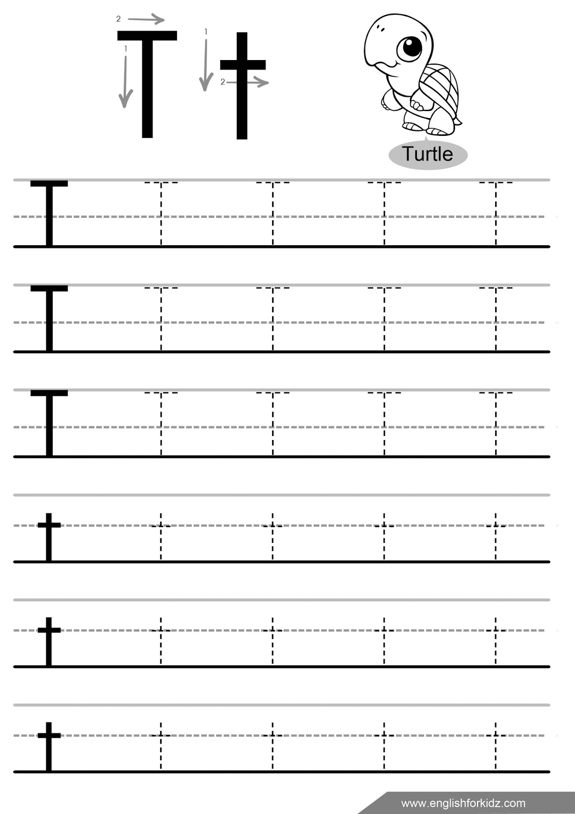 Tracing The Letter T Worksheet Printables