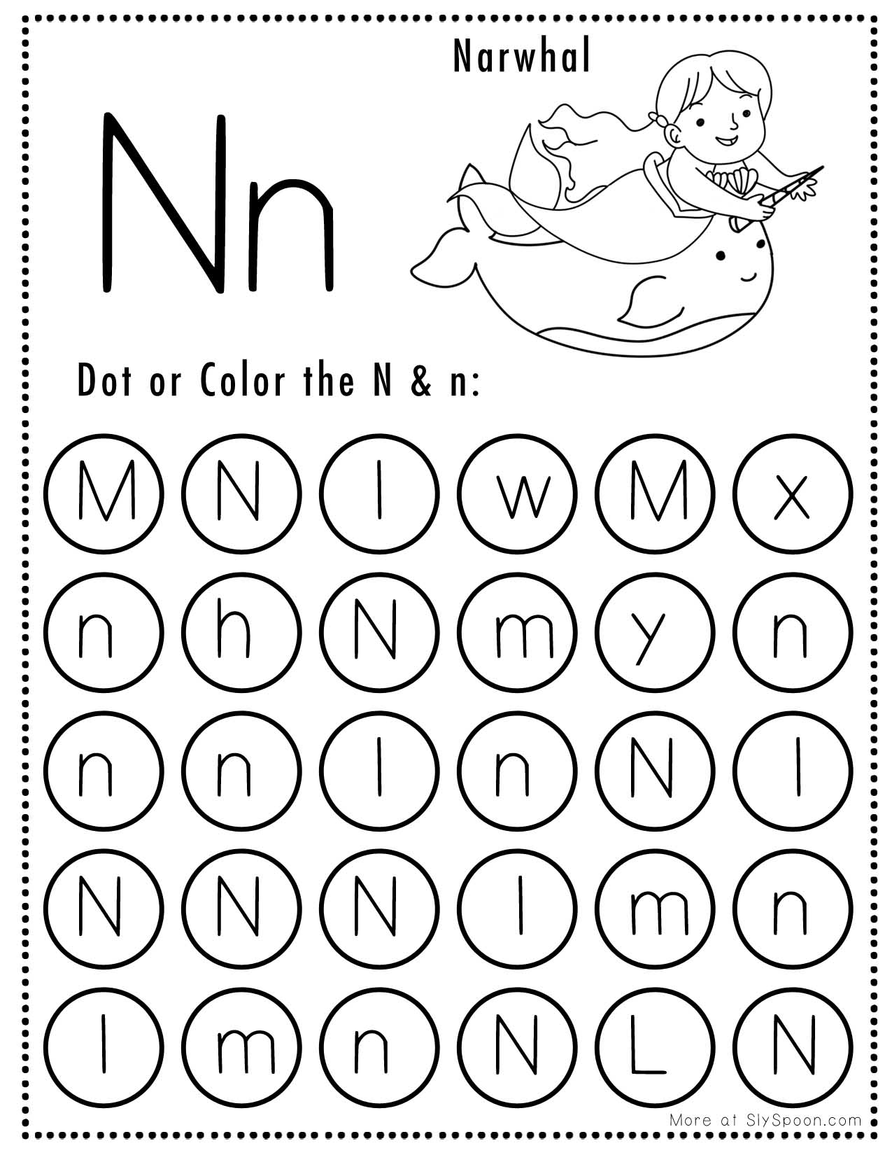 Free Printable Letter N Tracing Worksheets