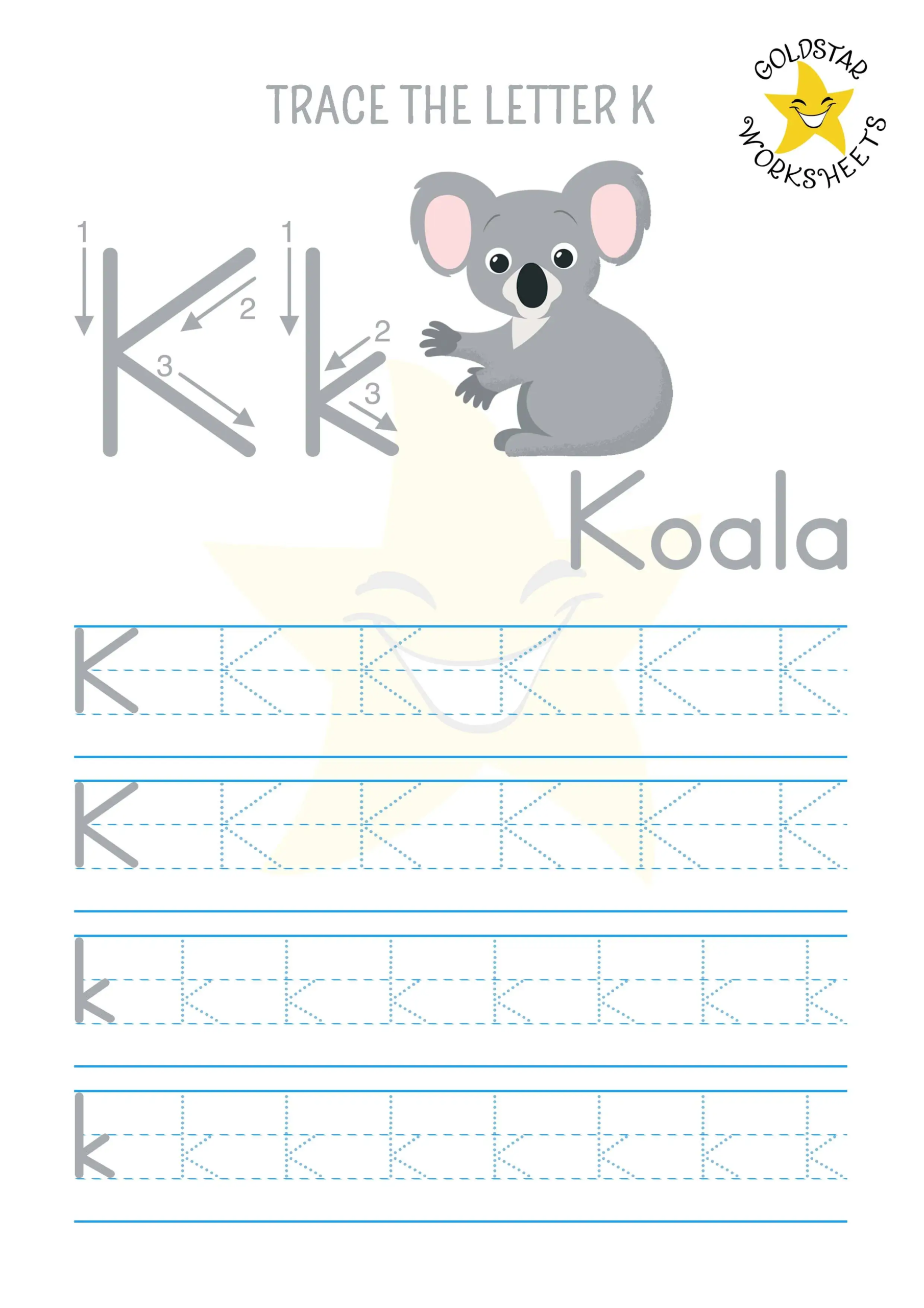 Free And Fun Letter K Tracing Worksheets Koalas Kings More 