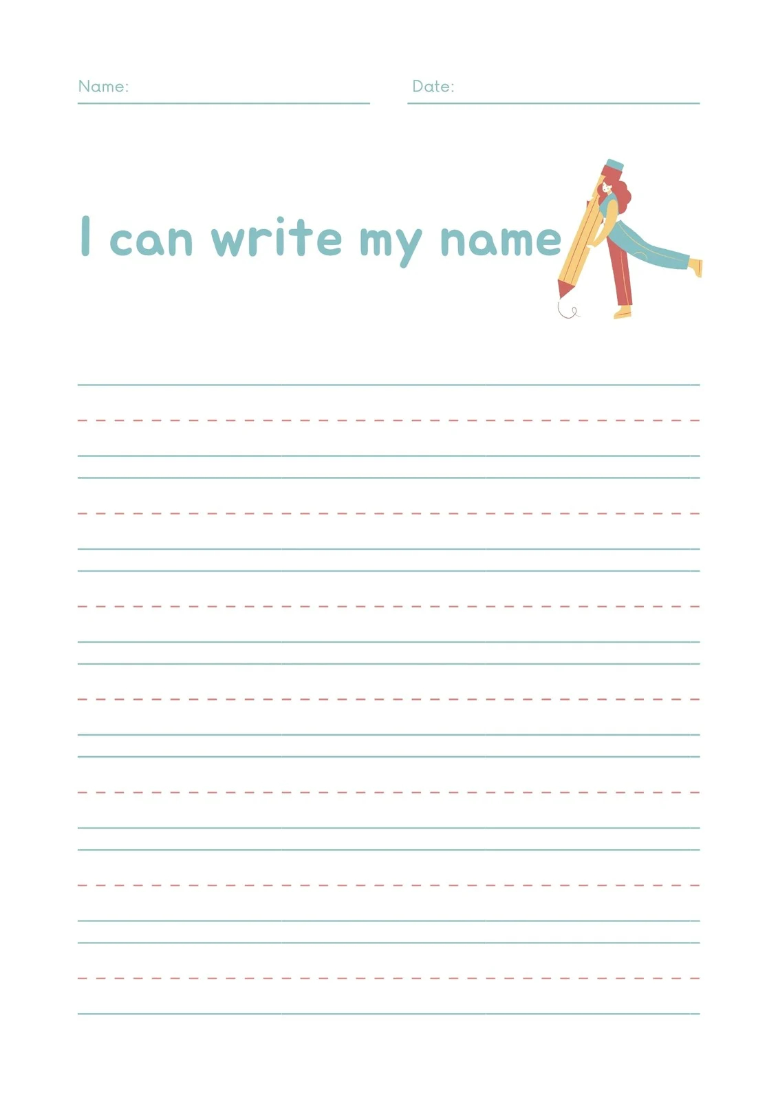 Make A Personal Trace The Letter To Your Name Worksheet