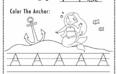 Free Letter A Tracing Worksheets Mermaid Themed Sly Spoon