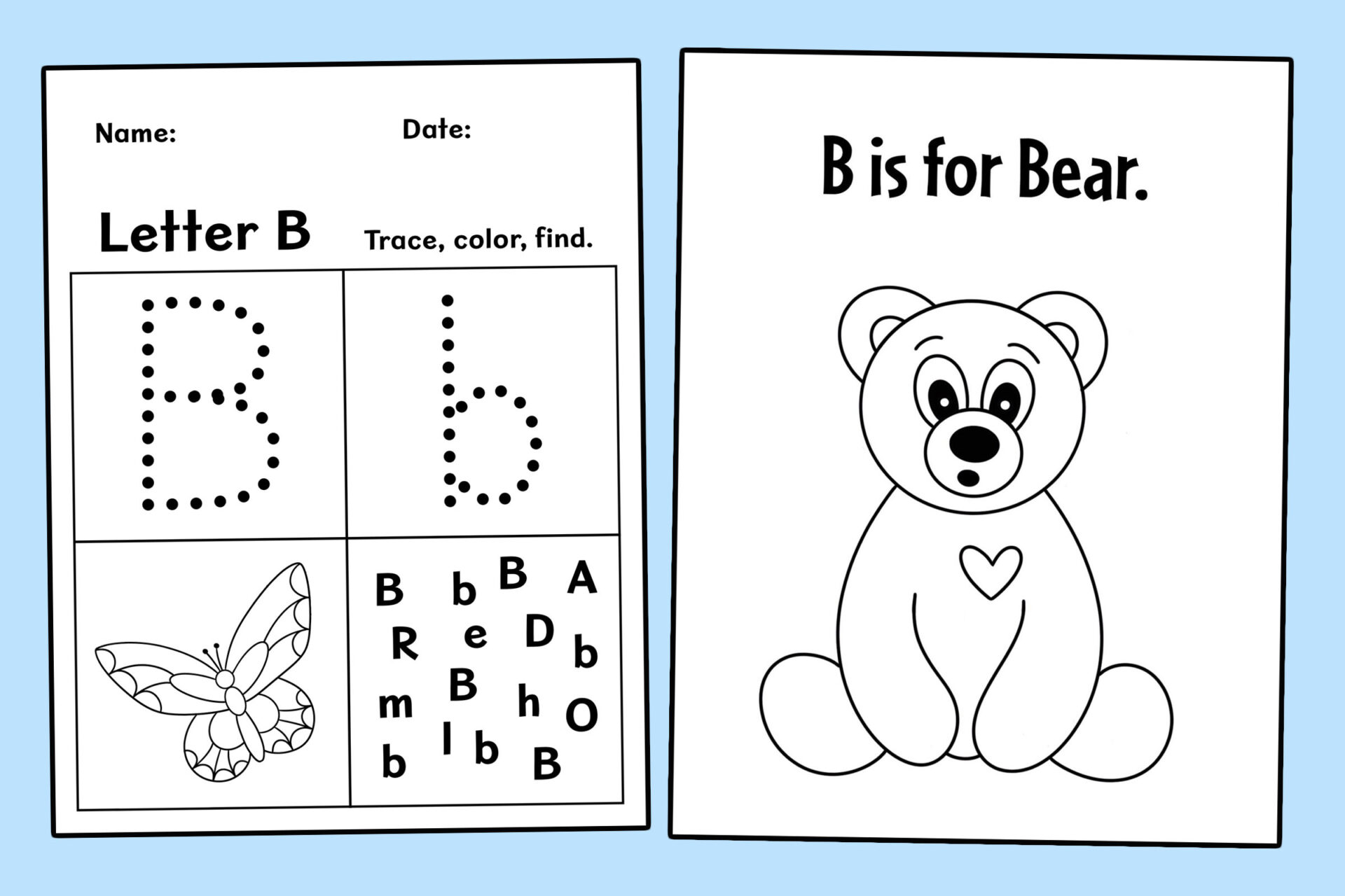 FREE Letter B Worksheets For Preschool The Hollydog Blog