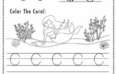 Free Letter C Tracing Worksheets Printable Mermaid Themed Sly Spoon