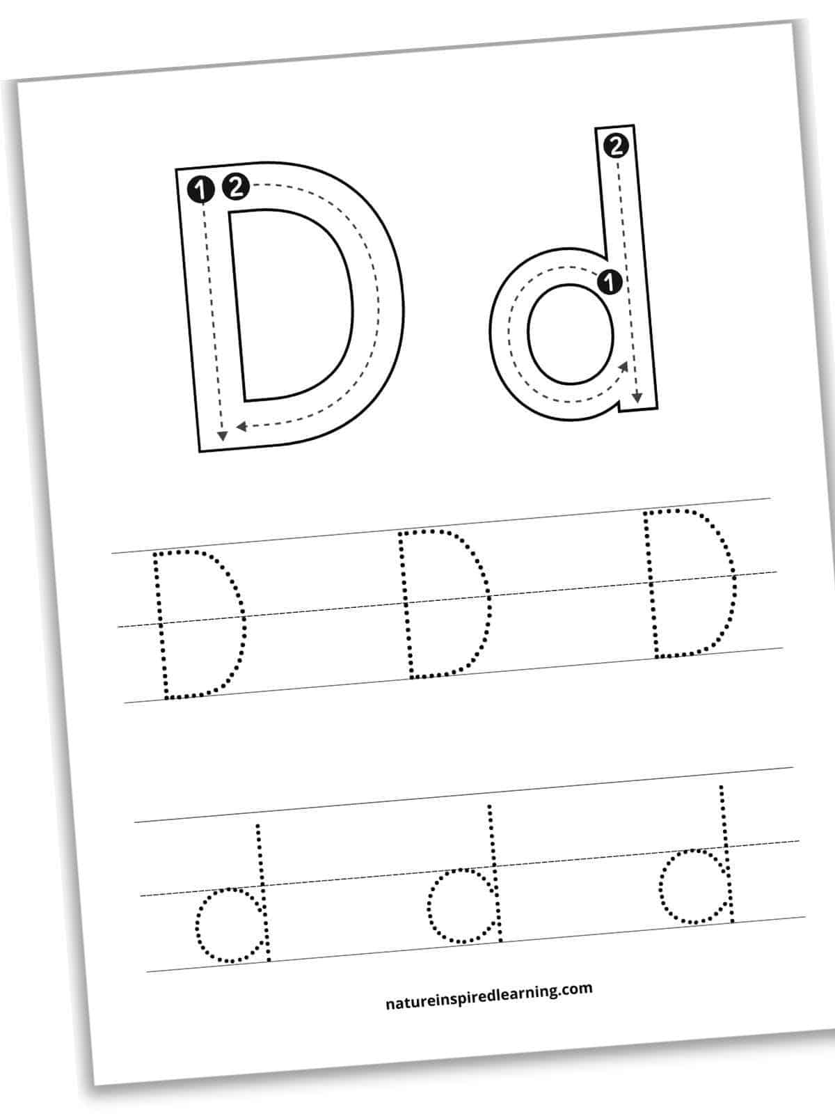 Tracing The Letter D Worksheets