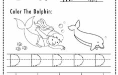 Free Letter D Tracing Worksheets Printable Mermaid Themed Sly Spoon