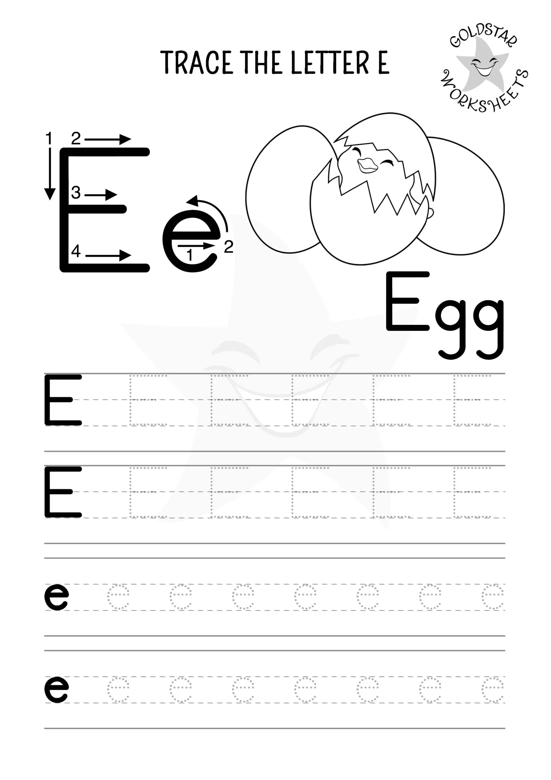 Free Letter E Tracing Worksheets Cute Fun Ideal For Preschool 