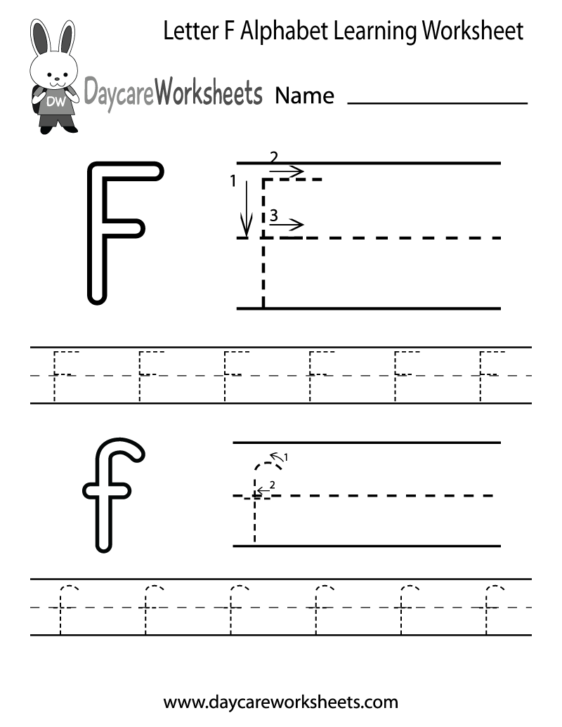 Trace Letter F Worksheet Printables