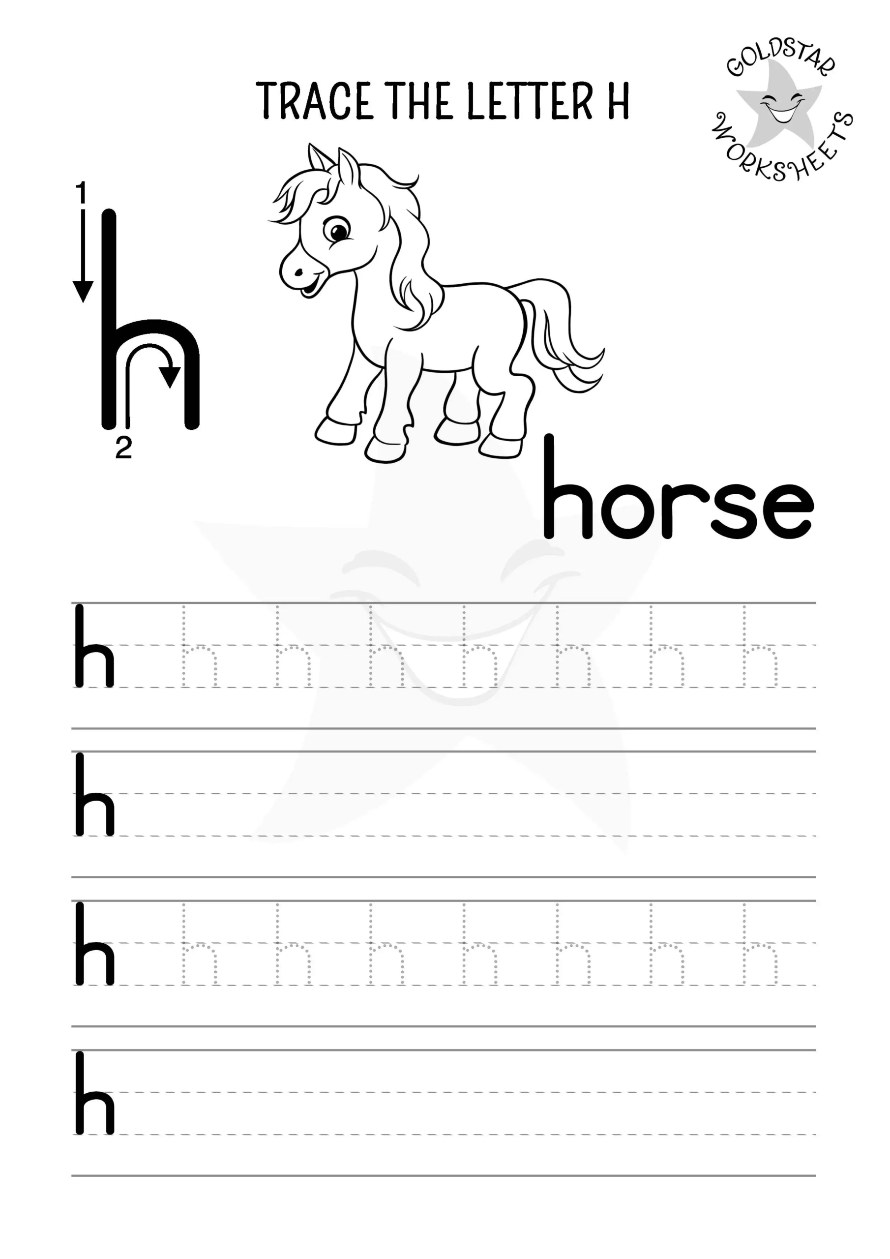 Free Letter H Tracing Worksheets Fun Educational For Kids 