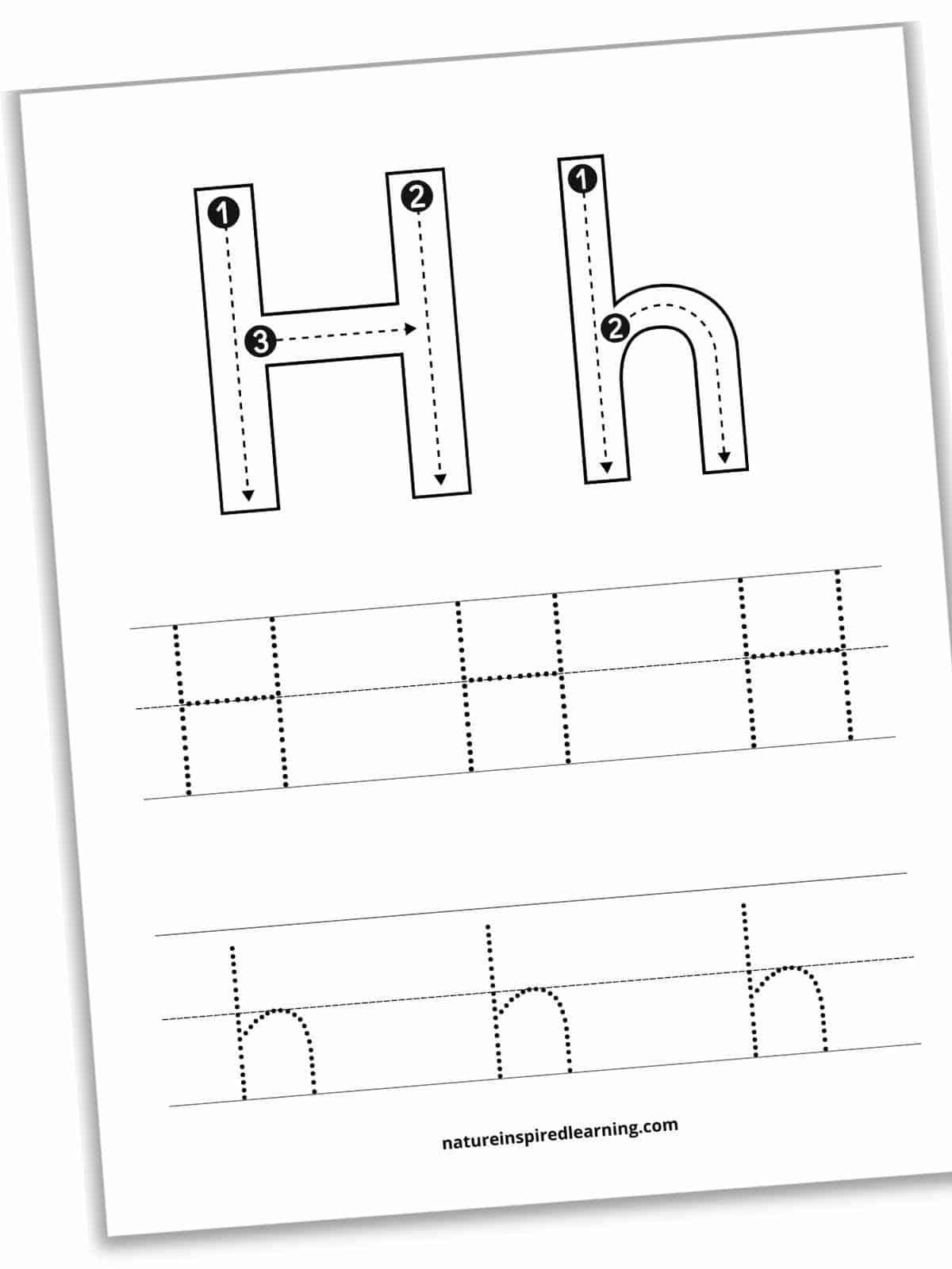 Preschool Tracing Letter H Worksheet