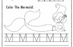 Free Letter M Tracing Worksheet Printable Mermaid Themed Sly Spoon