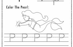 Free Letter P Tracing Worksheet Printable Mermaid Themed Sly Spoon