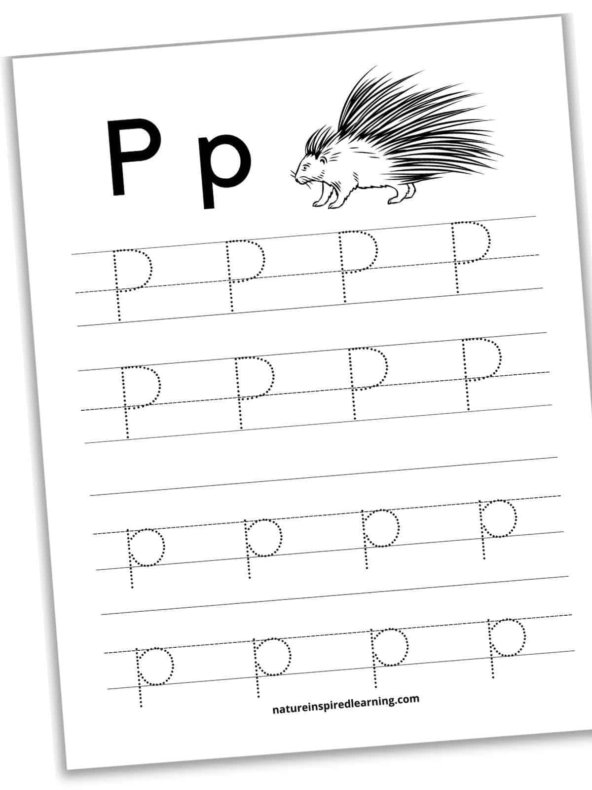Free Letter P Tracing Worksheets Nature Inspired Learning