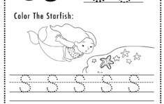 Free Letter S Tracing Worksheet Printable Mermaid Themed Sly Spoon