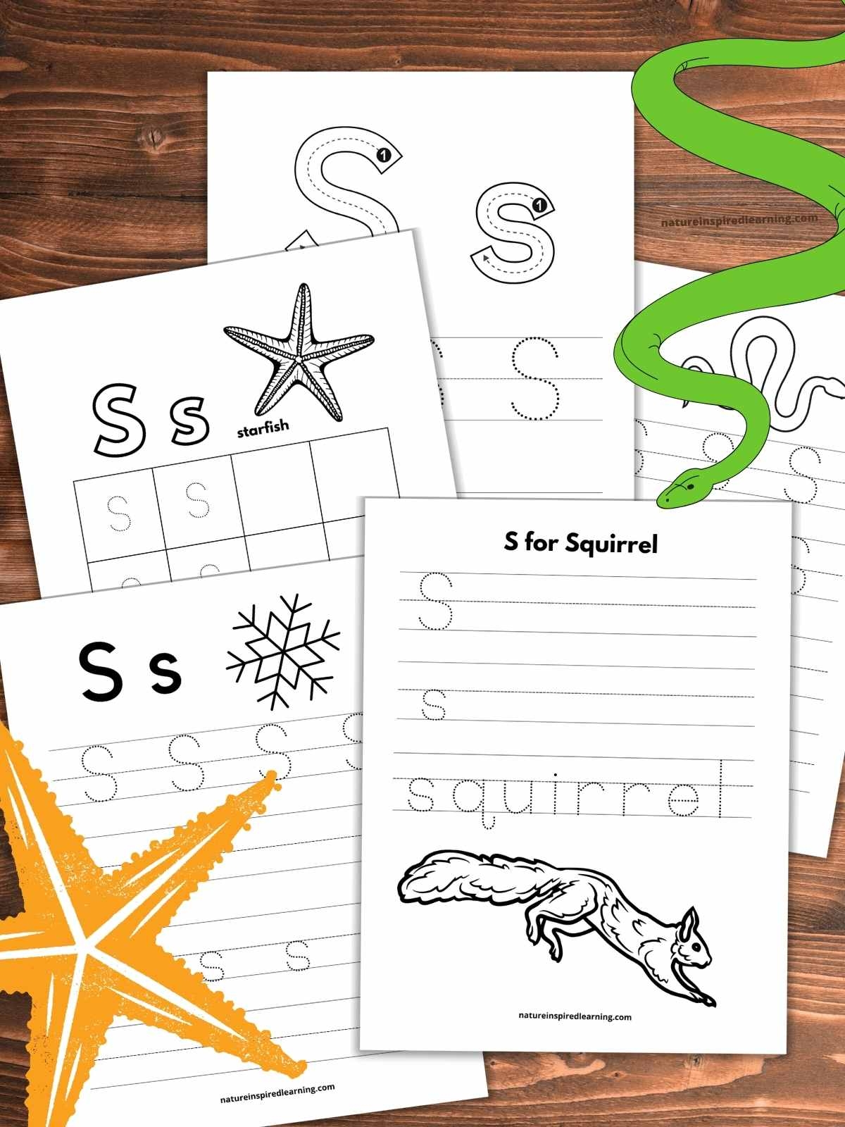 Letter S Worksheet Trace Printables