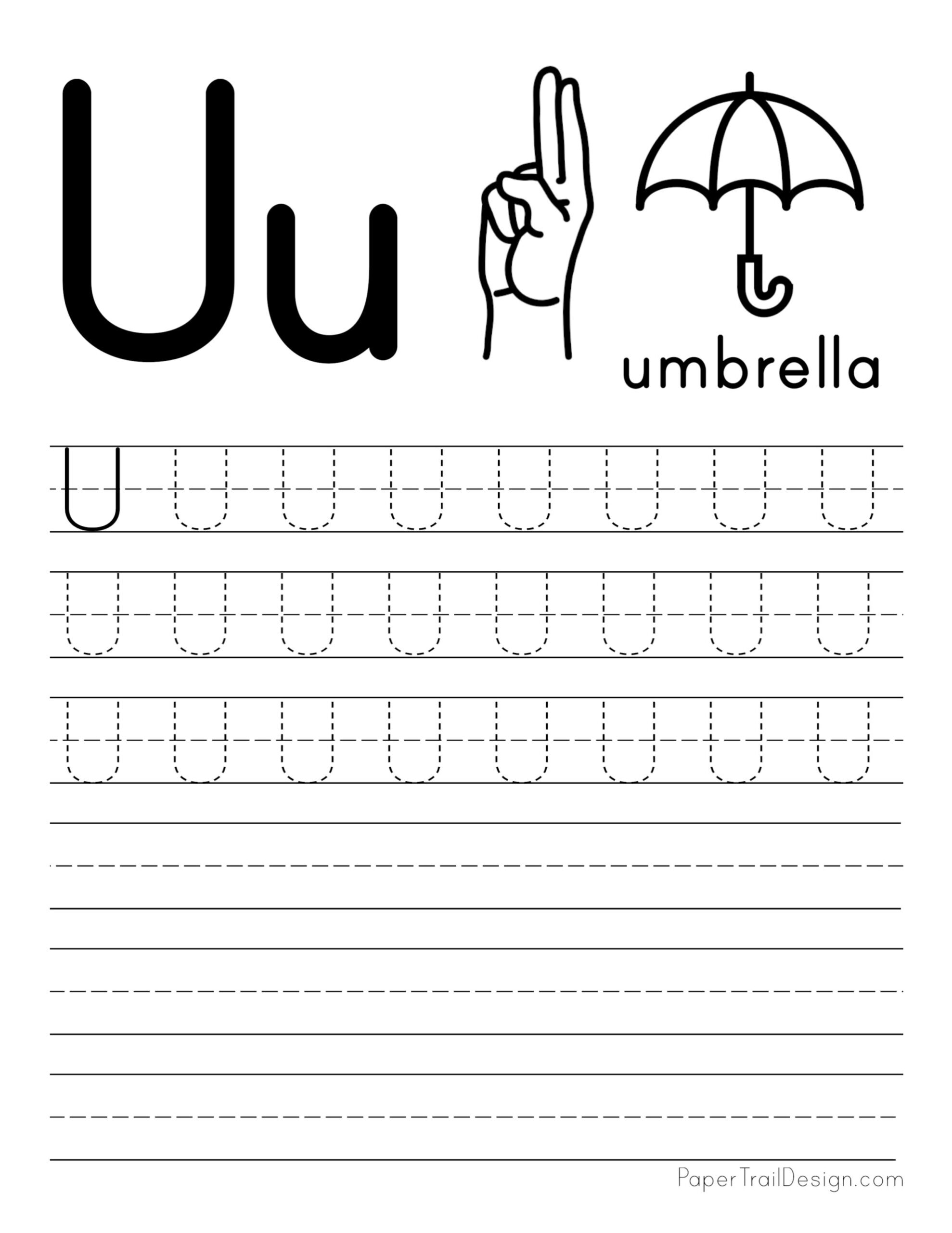 Free Letter Tracing Worksheets Paper Trail Design