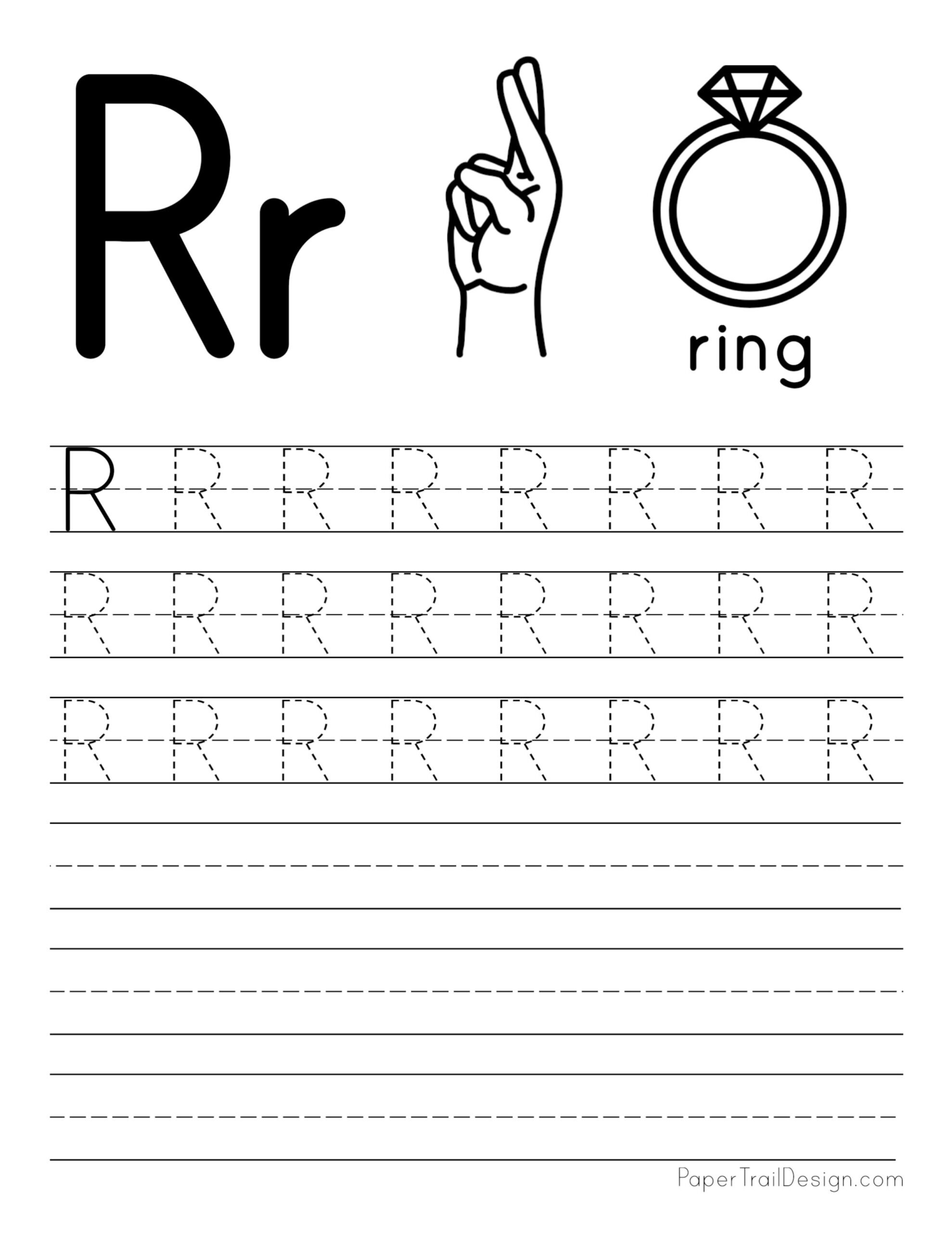 Letter R Tracing Worksheets Pdf