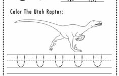 Free Letter U Tracing Worksheet Printable Dinosaur Themed Sly Spoon