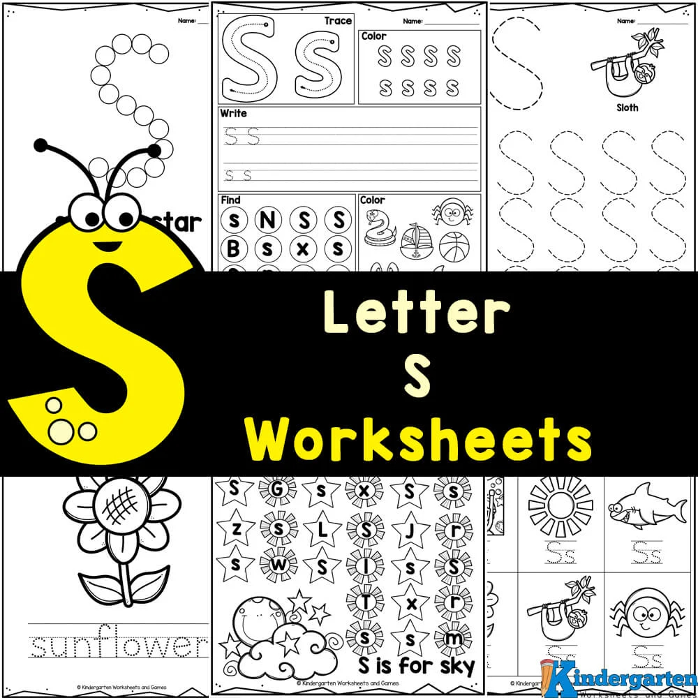 Letter S Tracing Worksheet Preschool Sound Recognition