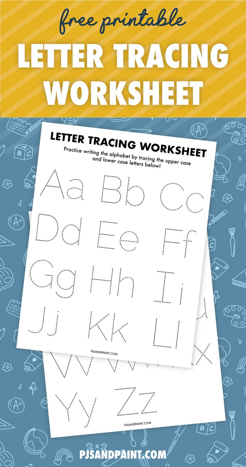 Free Printable Letter Tracing Worksheet Pjs And Paint