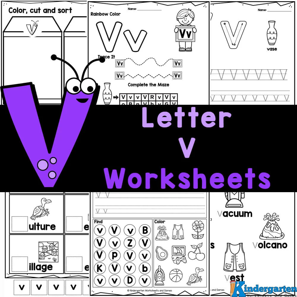 V Letter Tracing Worksheet Printables