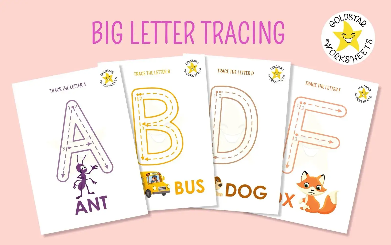 Free Uppercase Letter Tracing Worksheets Fun Educational A Z Pages