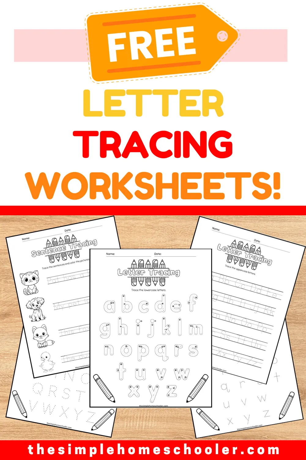 Fun Free Letter Tracing Worksheets Easy Print The Simple Homeschooler