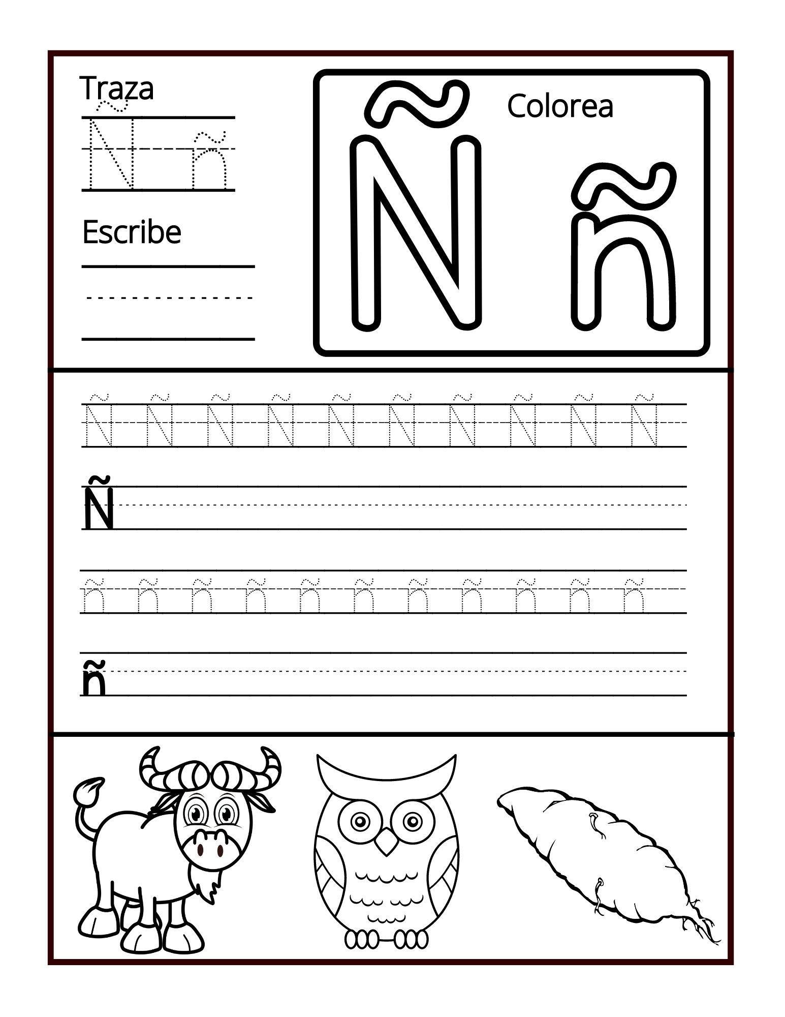 Fun Spanish ABC Worksheets For Kids Trace Write And Color Made By Teachers