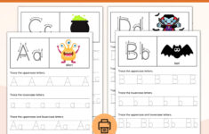 Halloween Alphabet Tracing Worksheets A Z ABC Halloween Tracing Workbook printable Preschool Kinder Worksheets alphabet Trace Etsy