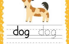 Learning To Write Words Flashcard Three Letters Word Dog Tracing Exercise Flash Card Stock Vector Image Art Alamy