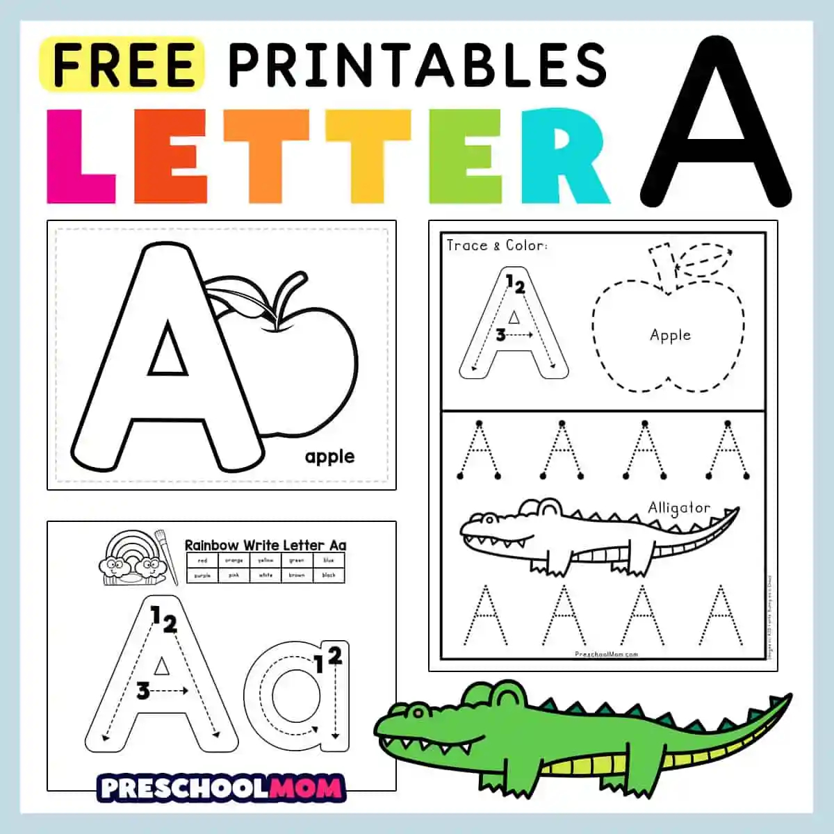 Letter A Is For Alligator Tracing Worksheet Pdf