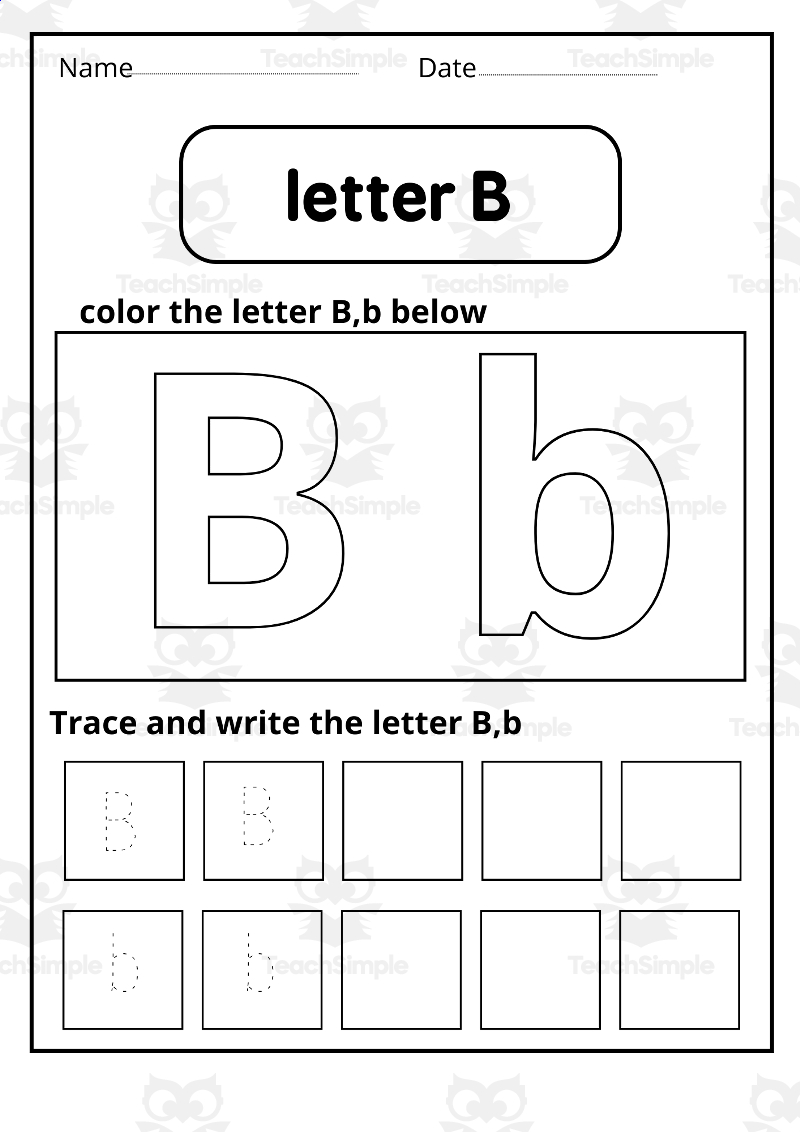 Letter B Tracing Worksheets Preschool Letter B All About Letter B By Teach Simple