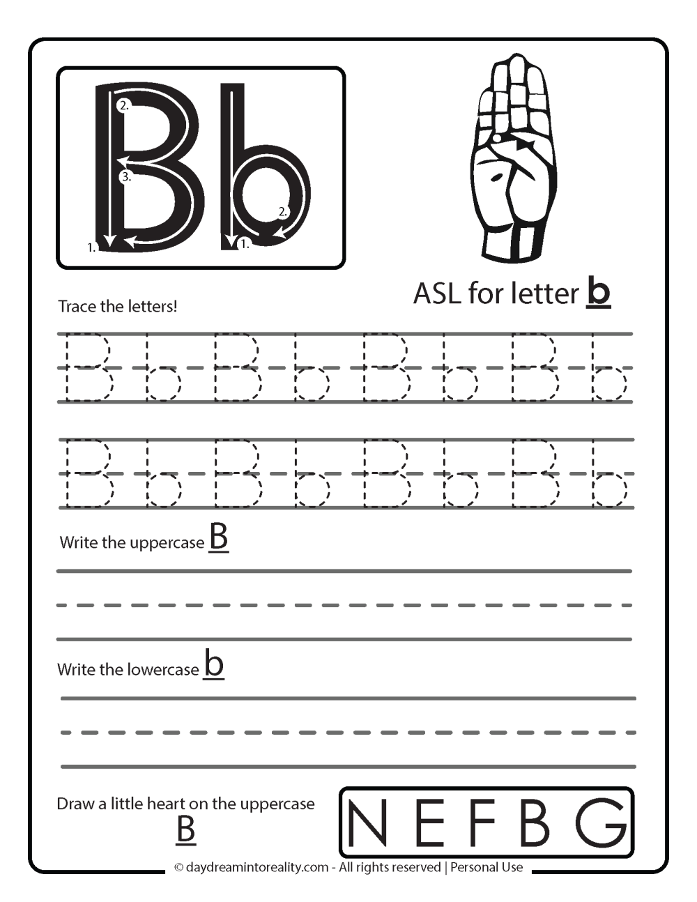 Letter B Tracing Worksheet Toddlers Printables