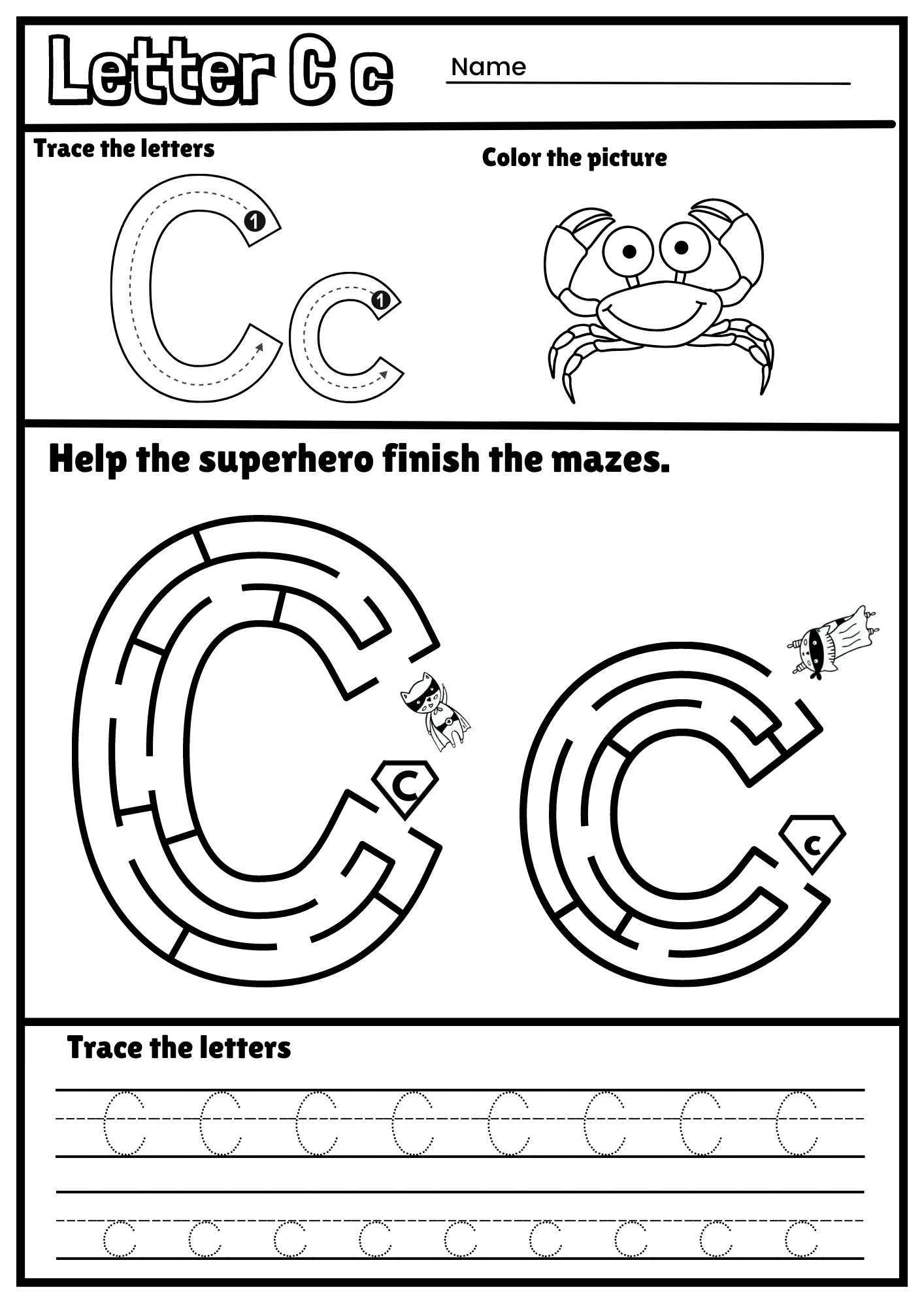 Trace Letters Worksheet Kids Learing Printables