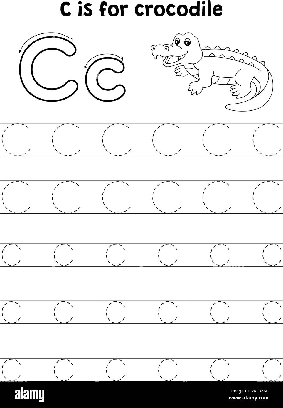 Letter C Tracing Cut Out Stock Images Pictures Alamy