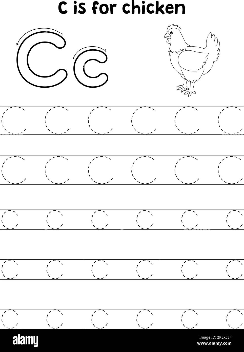 Letter C Tracing Cut Out Stock Images Pictures Alamy