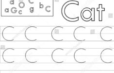 Letter C Worksheet Kindergartenalphabet Tracing Sheet Stock Vector Royalty Free 1737085007 Shutterstock