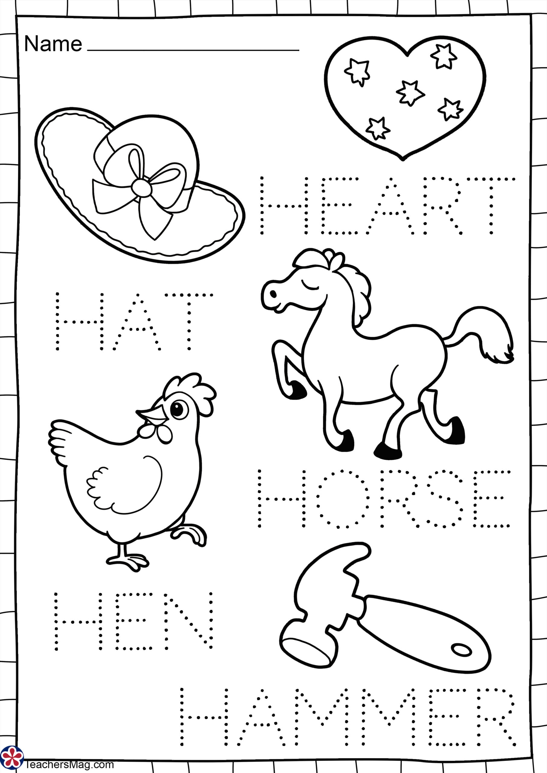 Tracing Letter H Worksheets For Preschool