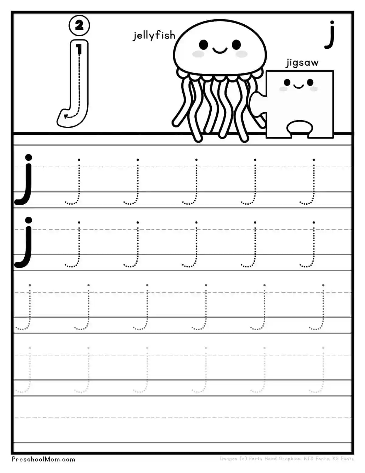 Tracing Letter J Worksheet
