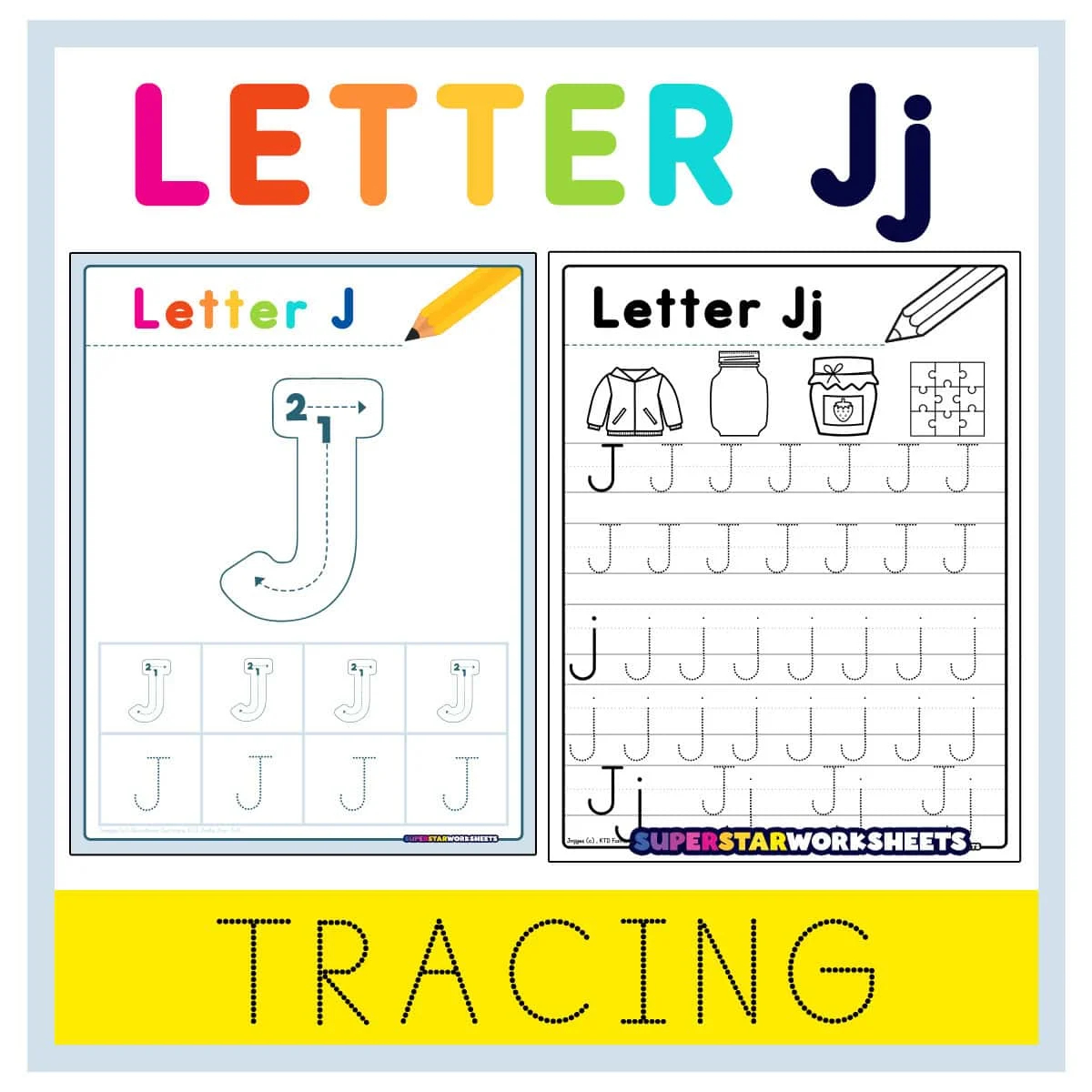 Letter J Tracing Worksheets Superstar Worksheets