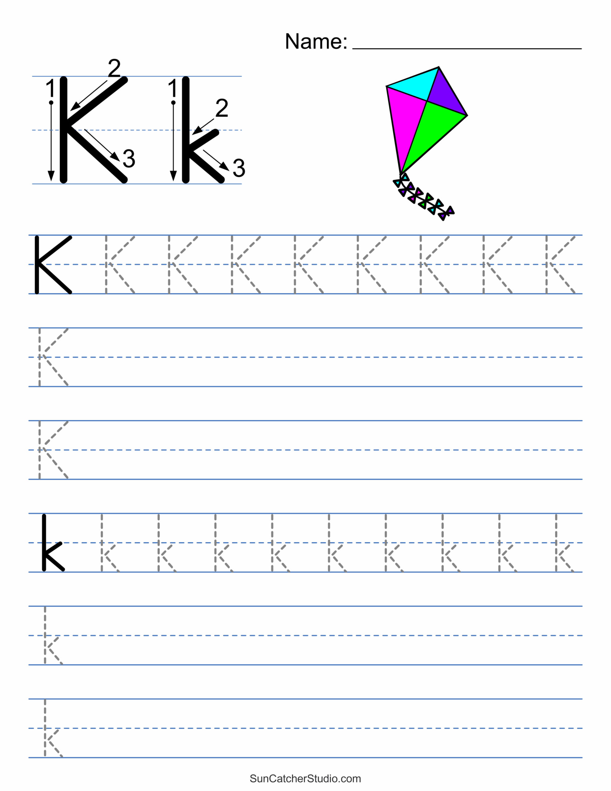 Letter K Tracing Worksheets By Owl School Studio Worksheets Library Worksheets Library