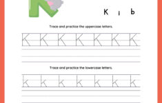 Letter K Tracing Worksheets For Preschool