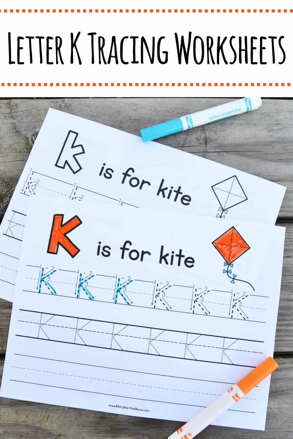 Letter K Tracing Worksheets Mary Martha Mama