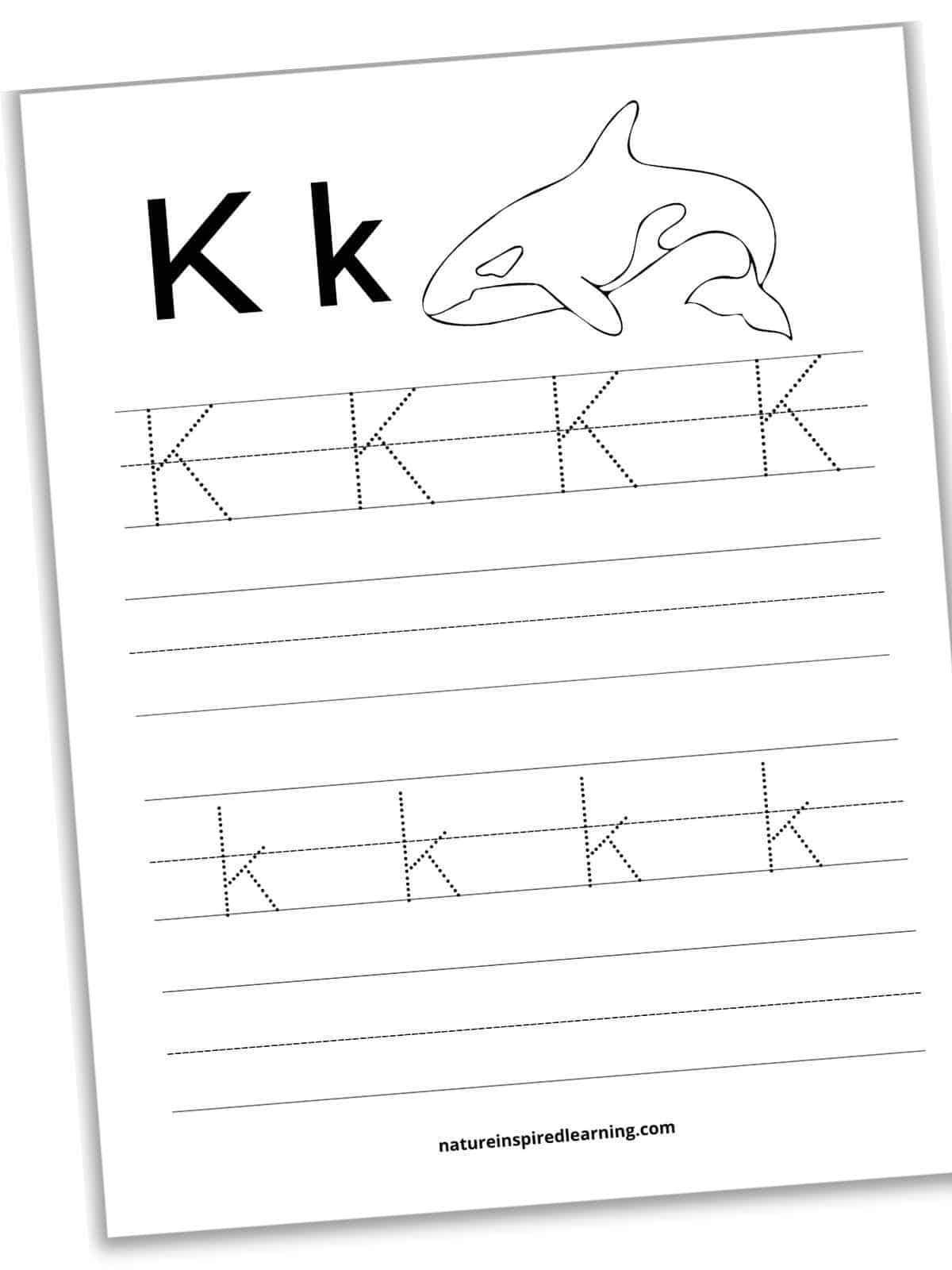 Letter K Tracing Worksheets Nature Inspired Learning