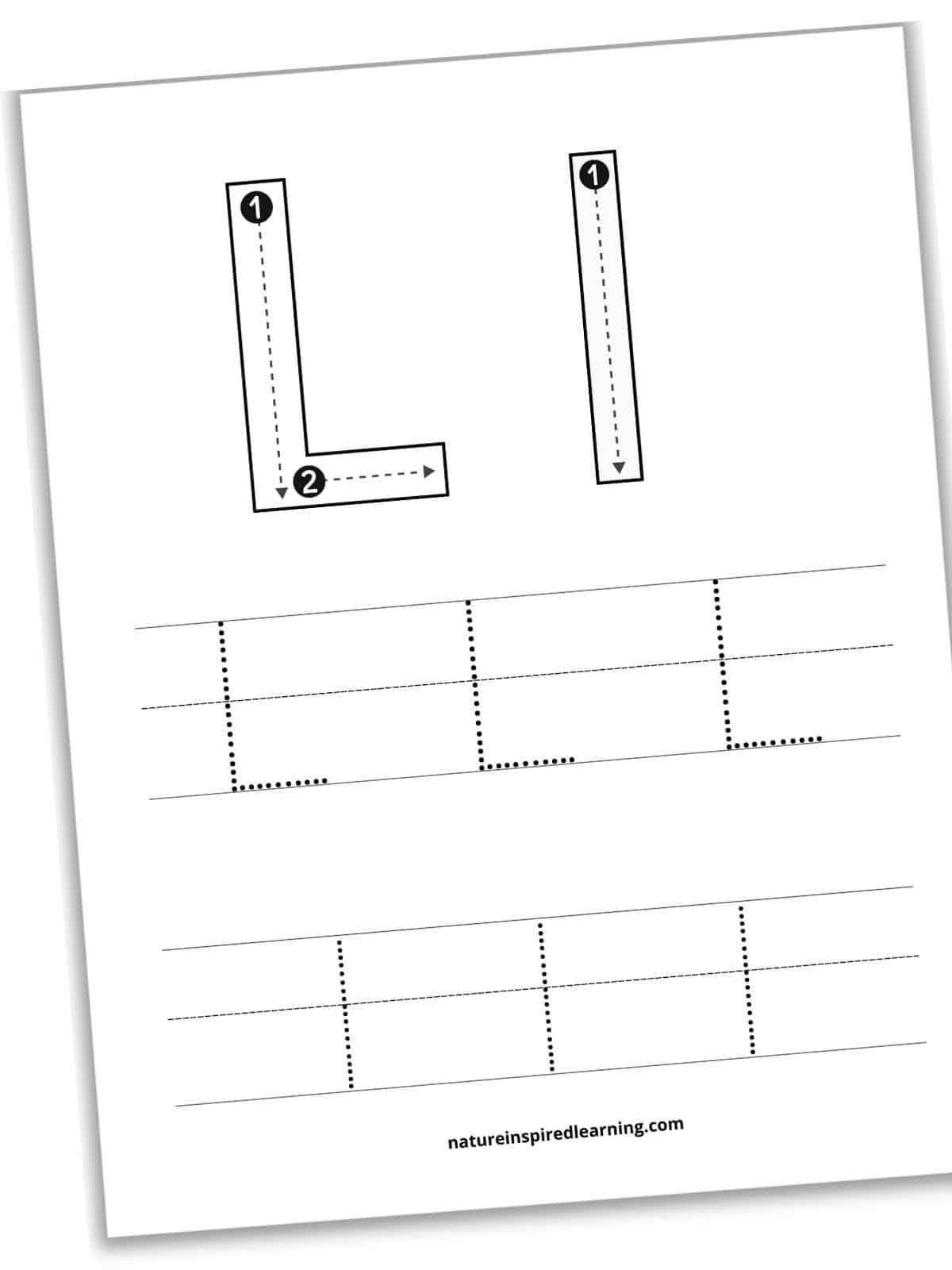 Letter L Tracing Worksheets Free Nature Inspired Learning