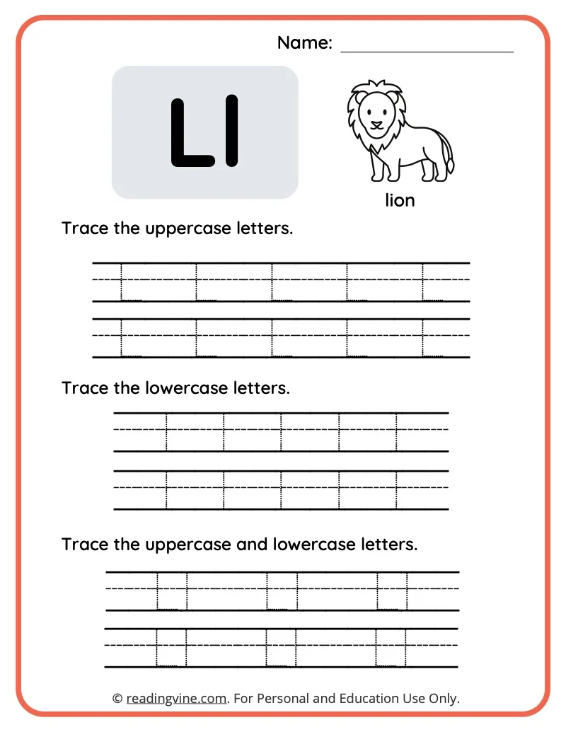 Letter L Worksheets For Preschool Free Printable